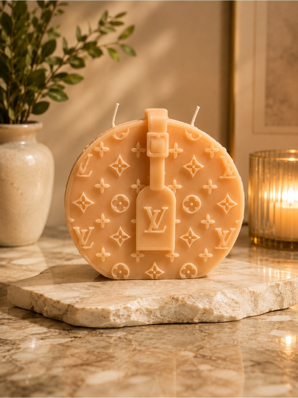 Monogram Round Decorative Candle